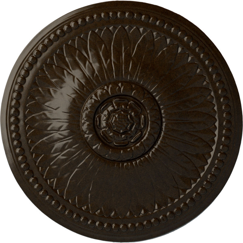 Endurathane Granada Ceiling Medallion, 19"OD x 1 1/2"P (Fits Canopies up to 7 1/8"), Hand-Painted Gold Finish, Bronze