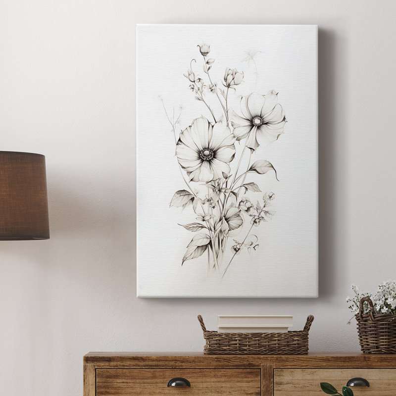 Motif floral rétro CCxxxvii, H 60 po x l 40 po