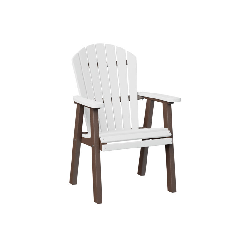Comfo Back Outdoor Dining Armchair, White/Chocolate Brown