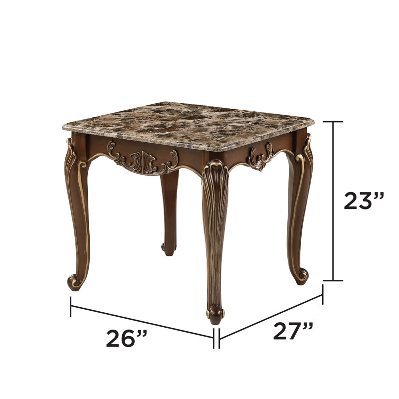 Table de bout en treillis beige et noyer