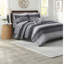 Premium Cal King Bedding Set In Microfiber, Modern Black Striped Design For Home
