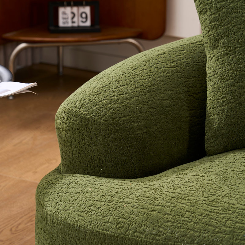 Causeuse de style moderne, Vert antique, tissu vert