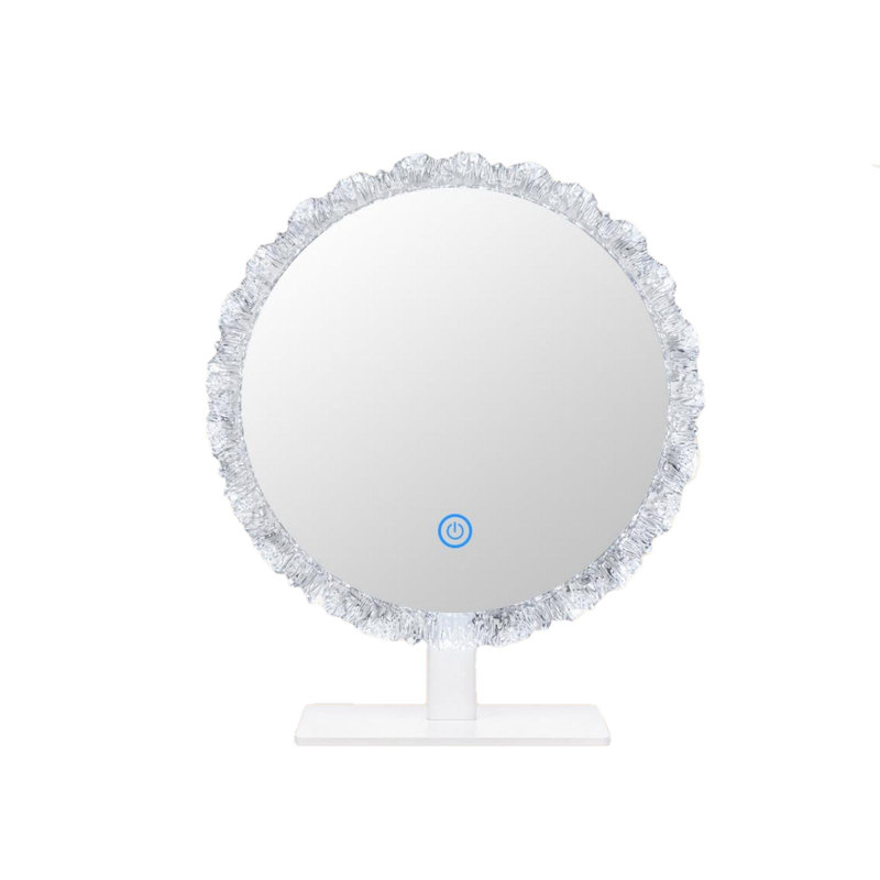 Miroir de salle de bain rond avec lumières, contrôle tactile, miroir de salle de bain rond avec lumières, 3 modes de couleur et luminosité de 10% à 100%, (blanc)