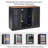 53’’ Coffee Bar Cabinet with Mini Fridge Space, Outlet and 2 Glass Doors