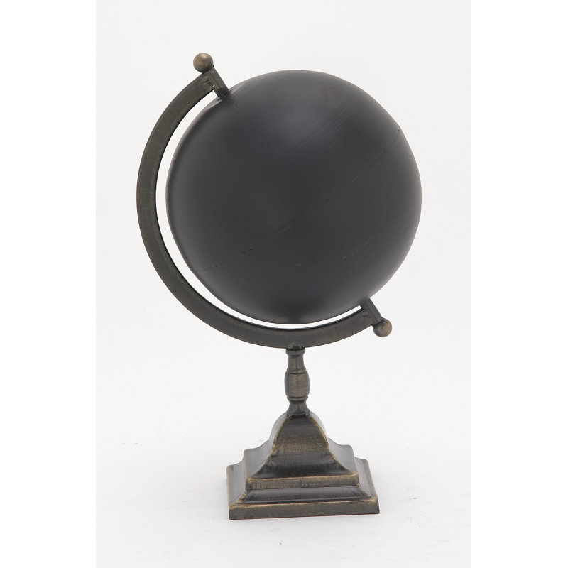 Sleek Industrial Black Iron 20" Decorative Globe