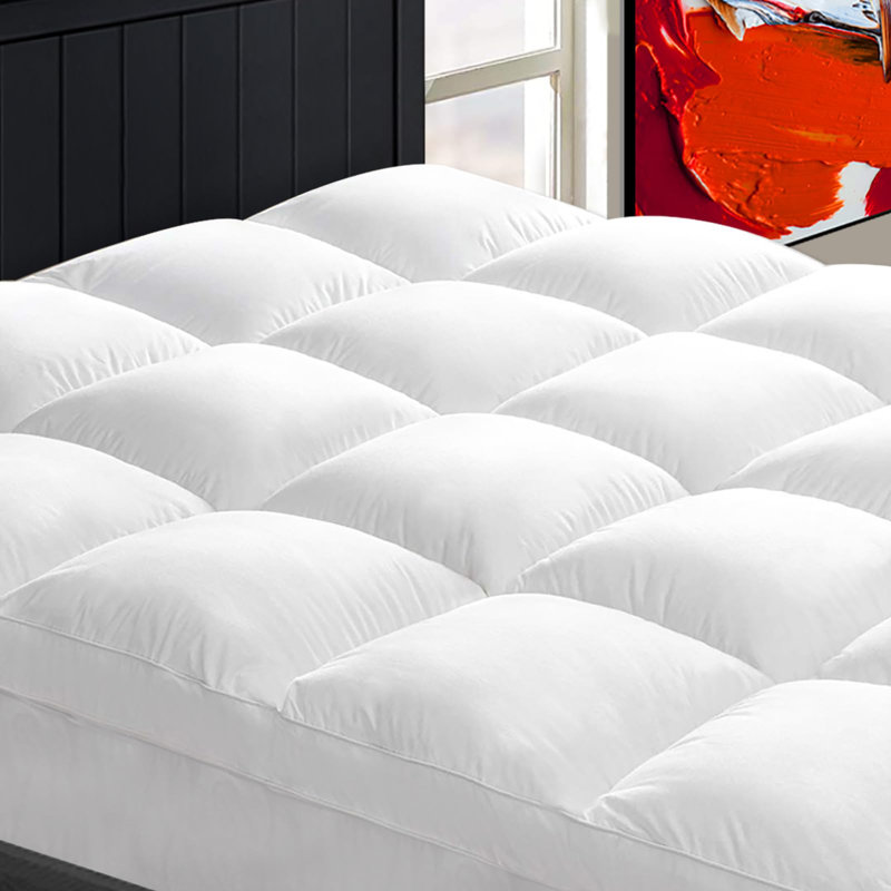 Cooling Mattress Topper for Back Pain – Extra Thick Pillow Top Mattress Pad with Deep Pocket 8-21 Inch, Soft Mattress Protector with 3D Snow Down Alternative Fill