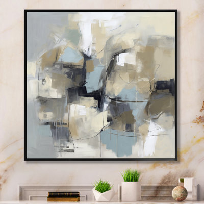 Beige And Grey Unbounded Creativity I - Abstract Painting Wall Art for Living Room