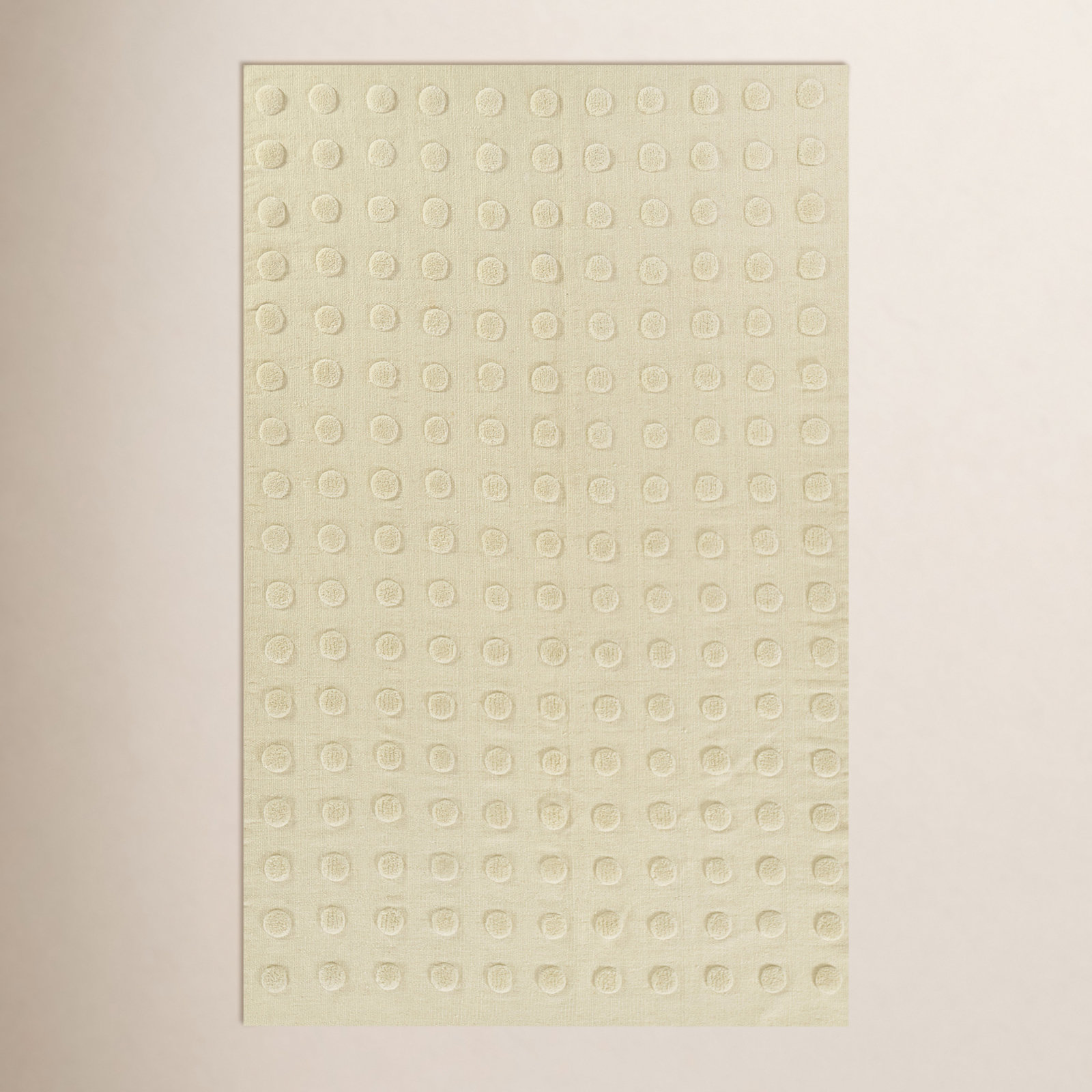 Virginie Beige Hand-Woven Wool Rug, Rectangle 8' x 10'
