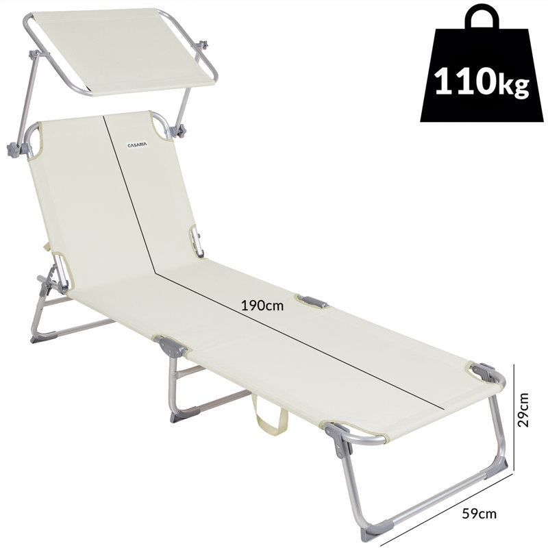Bushgrove 190cm Long Reclining Single Chaise, Creamy white