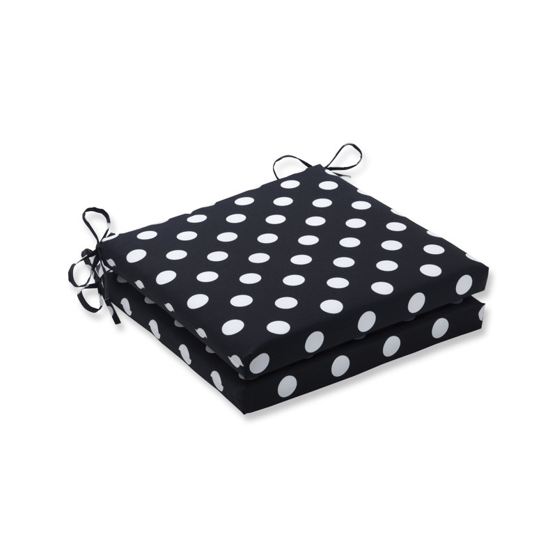 Coussin de chaise longue d’intérieur pois dot, Noir