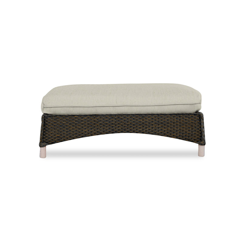Mandalay Outdoor Ottoman, Decorline Navy, Mink