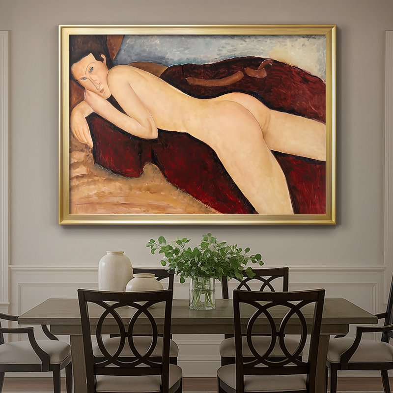 Nu couché inclinable (Nu couché) - Amédo Modigliani - Toile tendue avec châssis, c. 1917, 30 x 5 x 42,5, Toile avec cadre