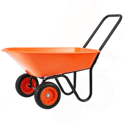 Brouette de jardin à 2 roues, chariot utilitaire de cour de 5 pi³ avec poignée et roues de 10 po de large (capacité de 397 lb)