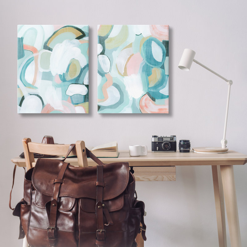 Ensemble de 2 toiles murales bleu pastel par Grace Popp, H 30 po x l 24 po