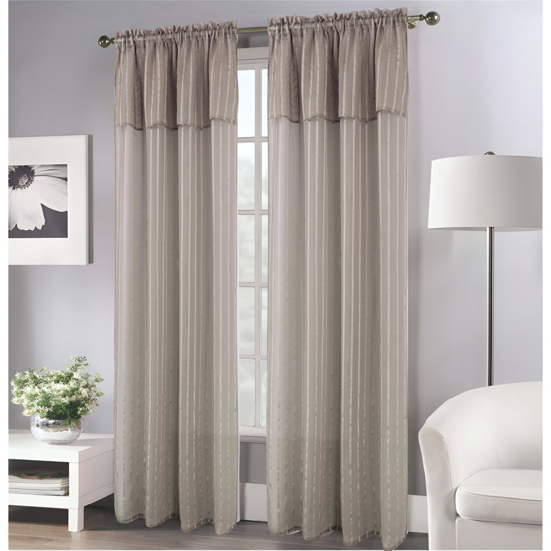 Panneau de rideau transparent avec passe-tringle Cangelosi, Taupe