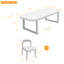 Ensemble de table de salle à manger rectangulaire en bois massif brun avec chaises rembourrées en bois massif-111466829