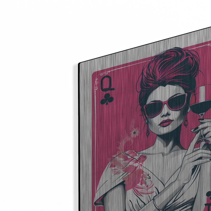 Art mural en métal «Queen of clubs» par Andreas Magnusson, H 16 po x l 12 po