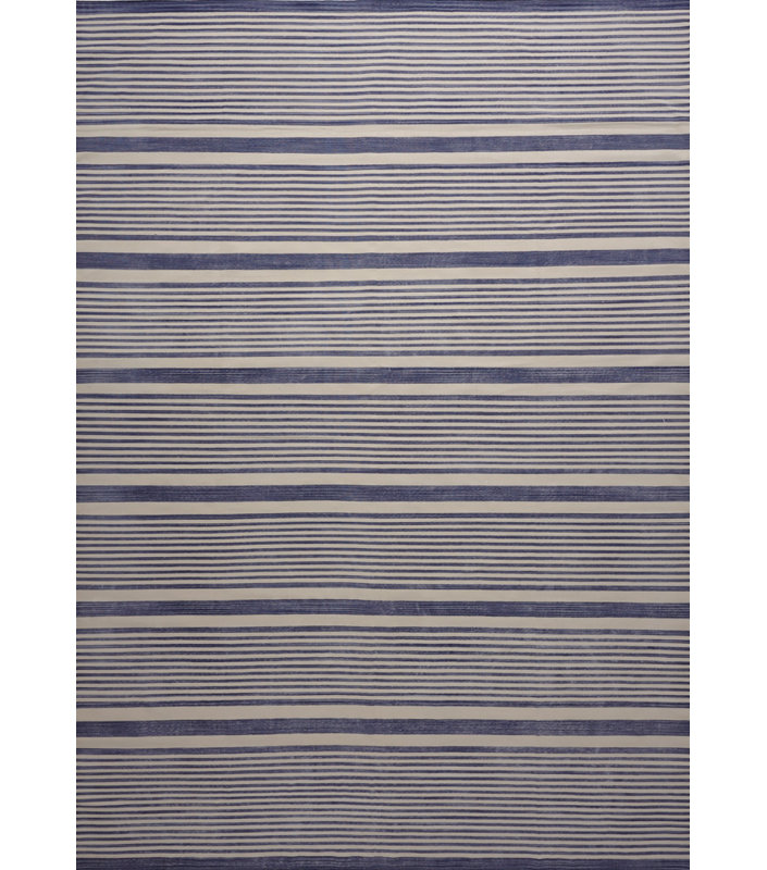 Striped Area Rug in Blue/Gray