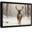 «Black Bucks in the Snow», reproduction d'art encadrée noire-1058236714