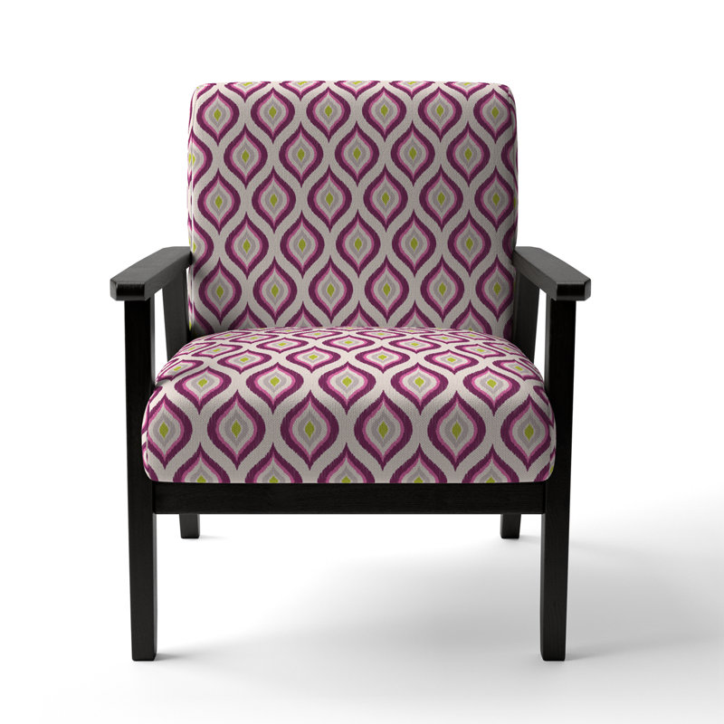 Fauteuil d'appoint en velours à motif abstrait mauve