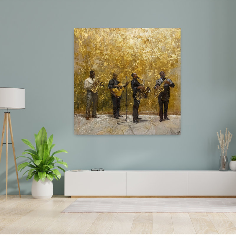 Golden Era 4, art contemporain abstrait, H 48 po x l 48 po