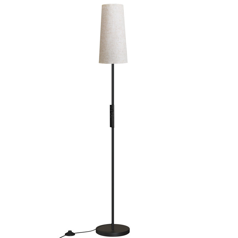 61" Dimmable Traditional Floor Lamp With Remote Control And 12w Bulb Included, Beige