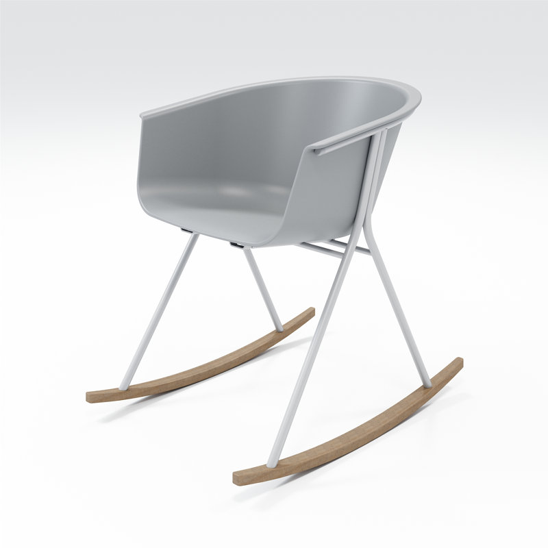 Chaise avec accoudoirs Tee, Gris froid / argent / latte