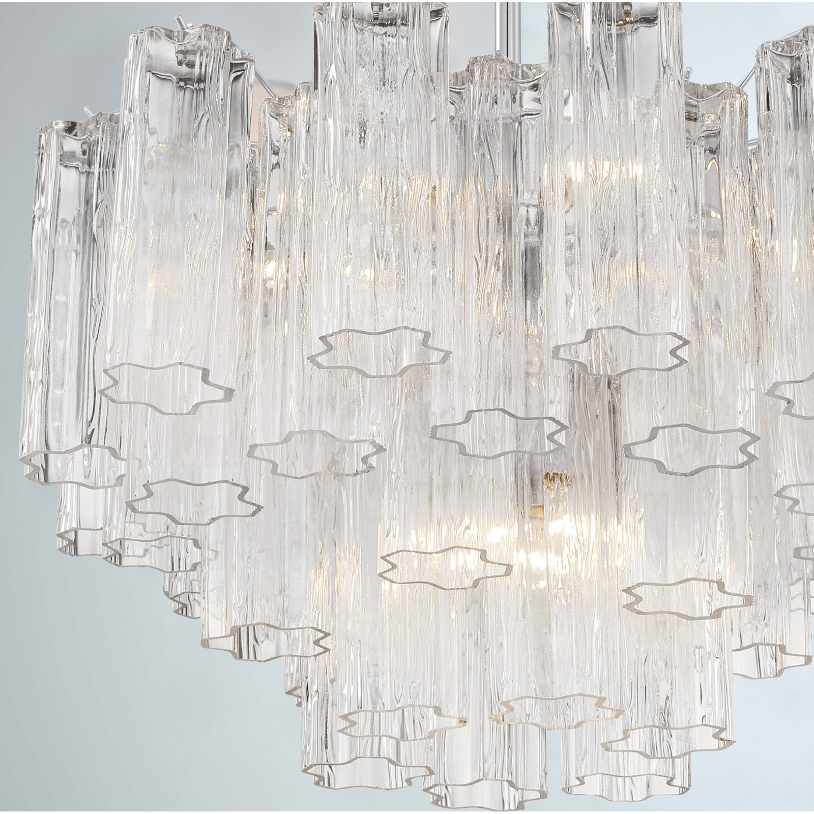Arras 9-Light Chandelier,  Clear, Polished Chrome, 14.25" H x 22" W x 22" D