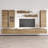 Vreeland 126" Modern Floating Wall Mounted Entertainment Center with 16-Color LED Lighting, High Gloss Finish-720157509