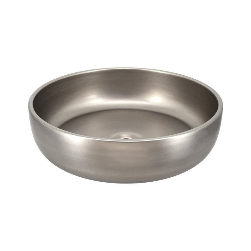 Bliss Ceramic Round Drop-In Bathroom Sink, Platinum