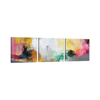 Tandis que j'attendais - ensemble d'art mural sur toile - Toile tendue (ensemble de 3)