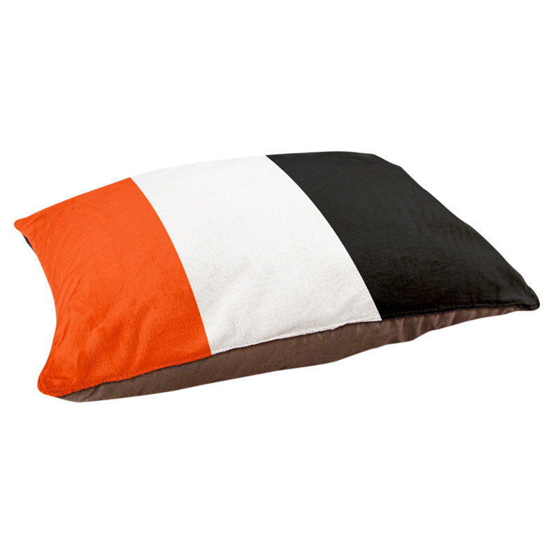 Coussin Designer, Petit (L 18 po x l 28 po), Orange / blanc / noir