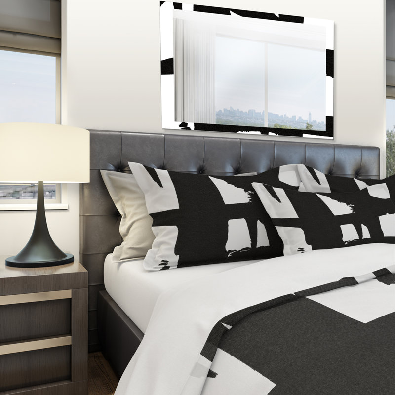 Ensemble de housse de couette moderne en microfibre noire et moderne, Housse de couette très grand + 2 taies décoratives