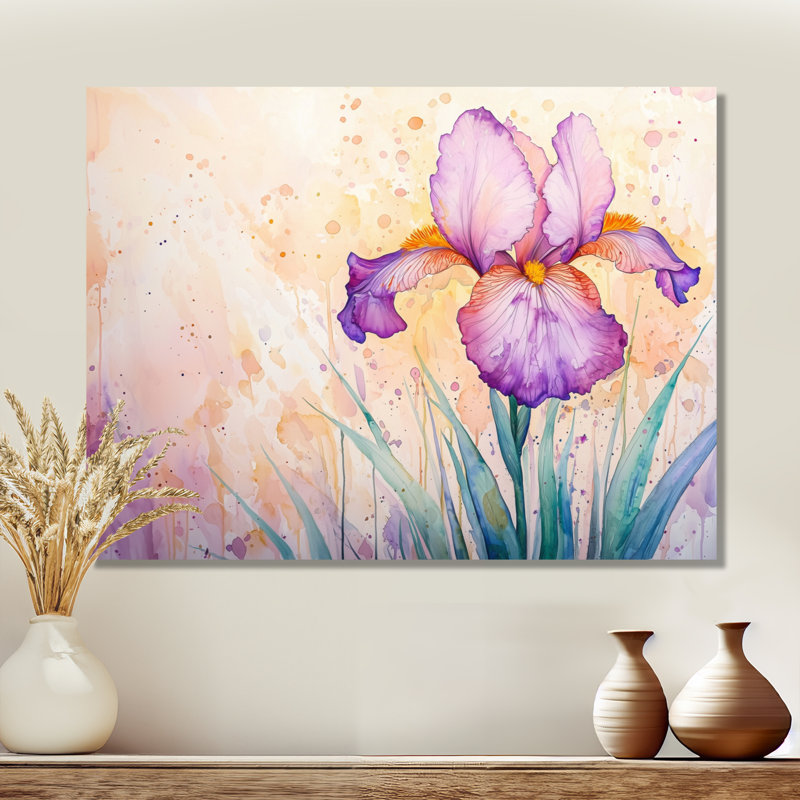 «Summer Glowing Symphony Of Iris I - Iris», impression murale en métal, H 12 po x l 20 po x P 0,84 po