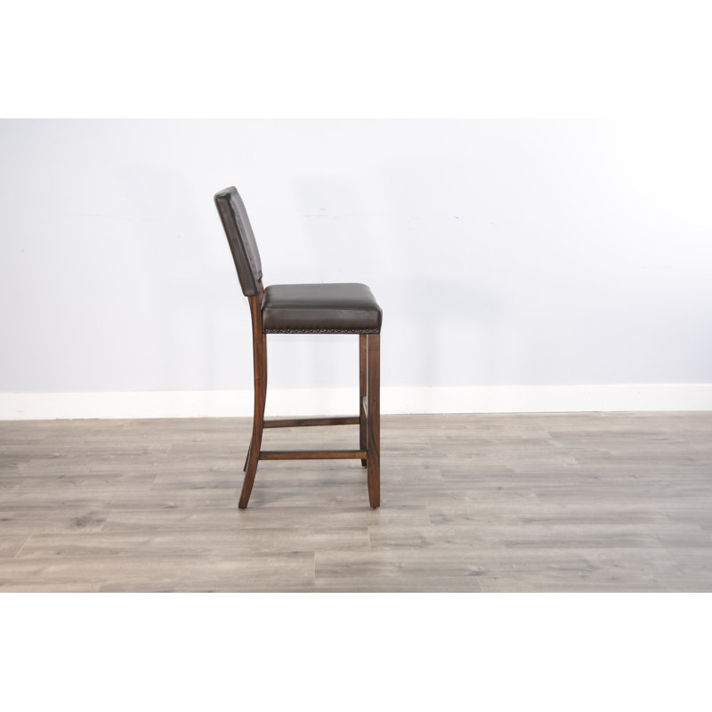 Desimirka Upholstered Counter Stool with Solid Wood Frame