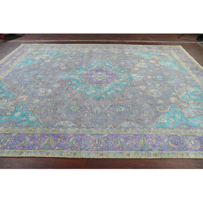 Tapis floral motif persan Tabriz noué à la main 10 x 13