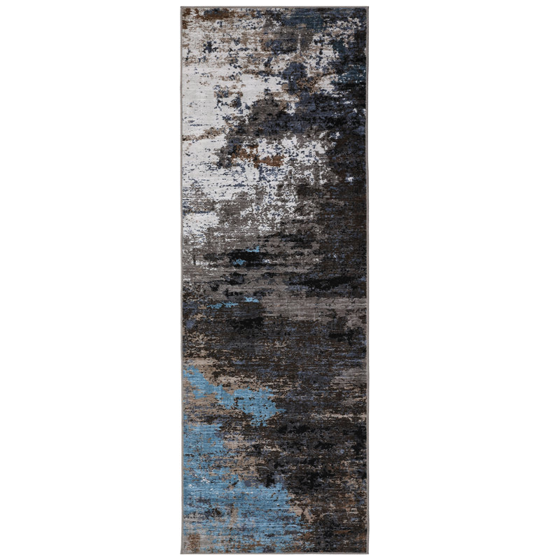 Modern Abstract Machine Washable Non-Slip Rug, Non-Shedding Contemporary Accent Rugs, Low Pile Indoor Carpet for Living Room, Bedroom