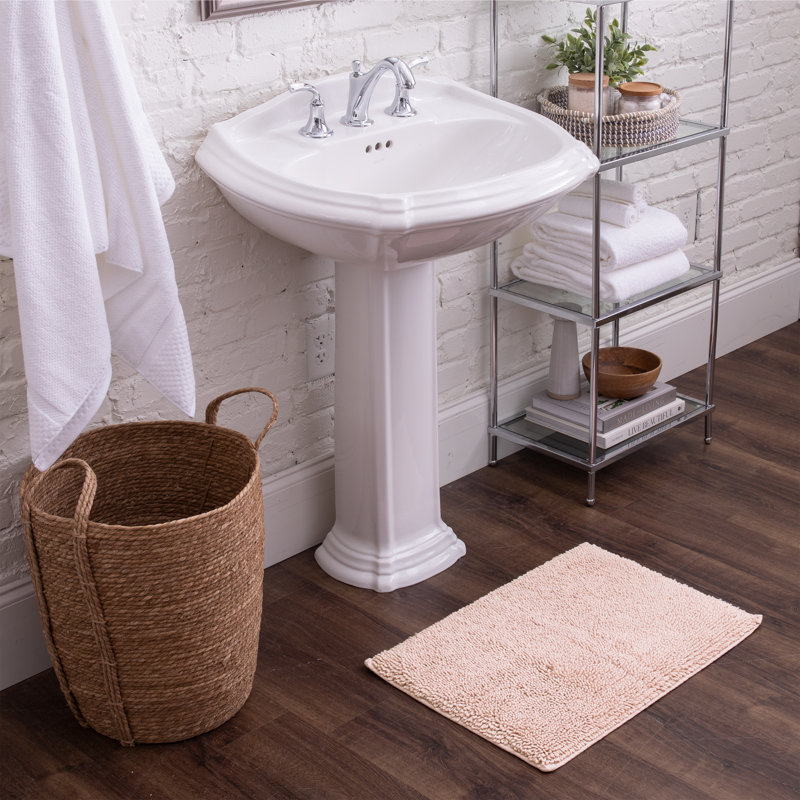 Tapis de bain antidérapant Dinuba, L 21 po x L 34 po, Rosé