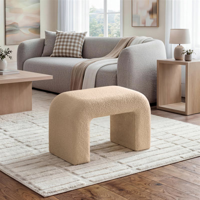 Ellecia 25.6'' Upholstered Ottoman Bench Waterfall