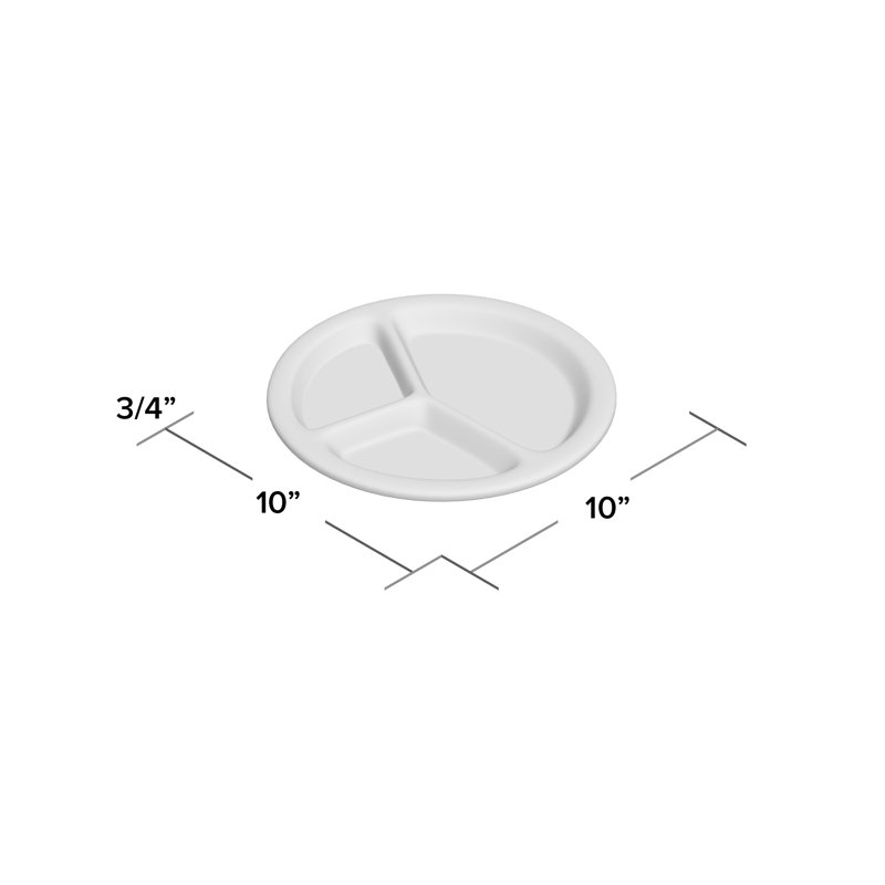 Thunder Group Inc. Nustone Melamine Divided Serving Dish, Pearl
