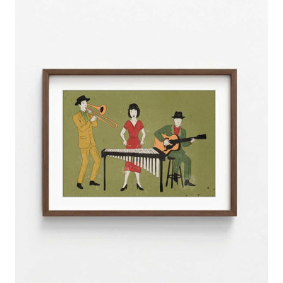 Vintage Jazz Band Art Print, Classic Music Scene (Framed or Unframed)