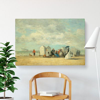 Beach Scene by Eugene Boudin - Wrapped Canvas