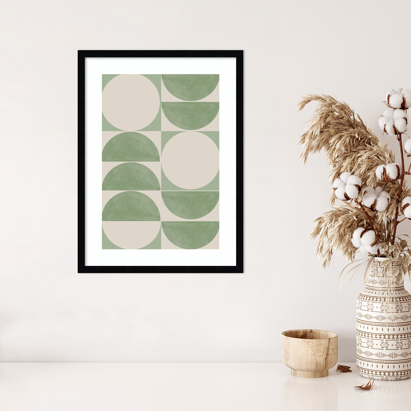 Mid Century Modern 01 Print, Black, 25" H x 19" W