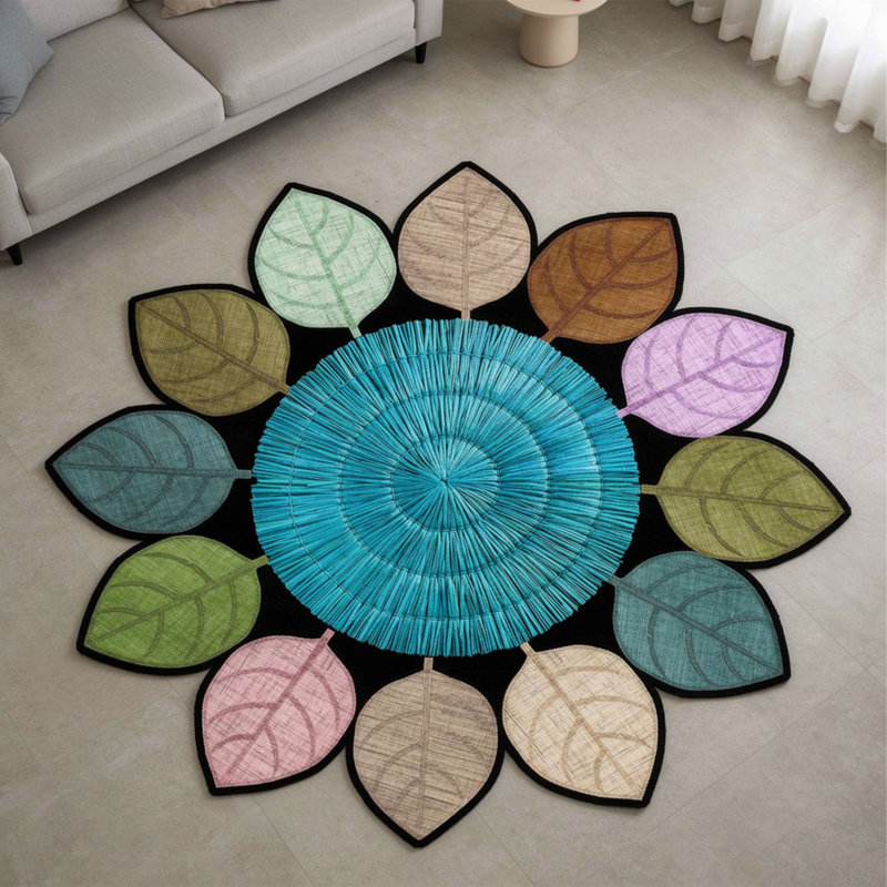 Premium Woven Carpet, 5.2 x 7.5 Feet, 100% Polyester, 0.3 in Pile Height | Antibacterial, Non-Slip Underside, Machine Washable | 3D Digital Printed Design, Ideal for Living Room & Bedroom Decor