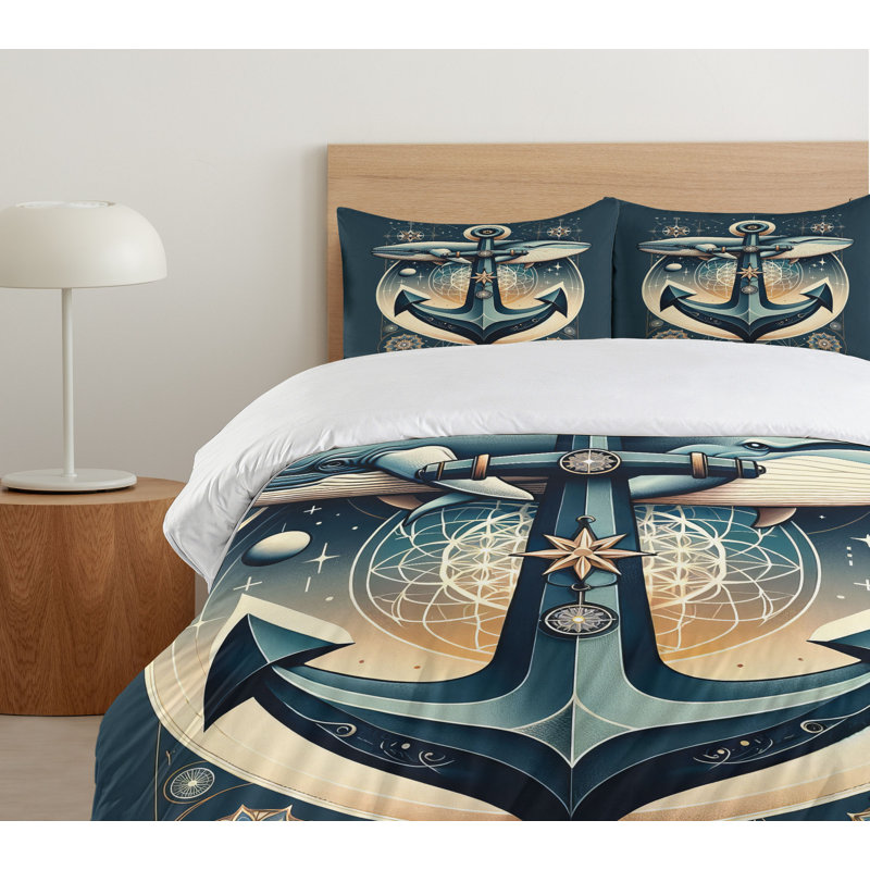 Nautical Duvet Cover, King Duvet Cover + 2 Standard Shams