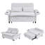 65.74-Inch Letter Striped Fabric Multi-Functional Sofa Bed, Suitable For Bedrooms And Living Rooms. The Armrests And Backrests Are Adjustable.-2906935