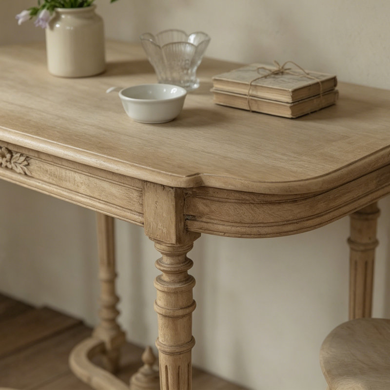 Rustic Carved Console Table