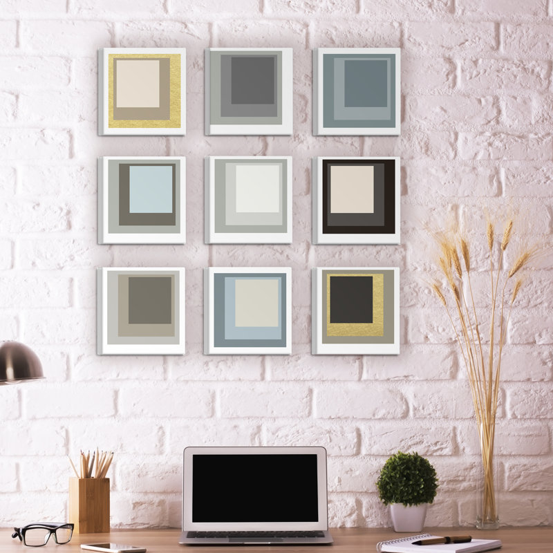 « bold modern squares », ensemble de 9 reproductions d’art sur toiles