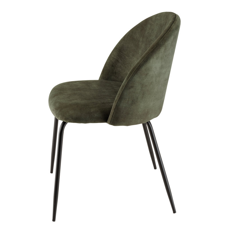Luanna 47cm H Velvet Upholstered Side Chair, Green