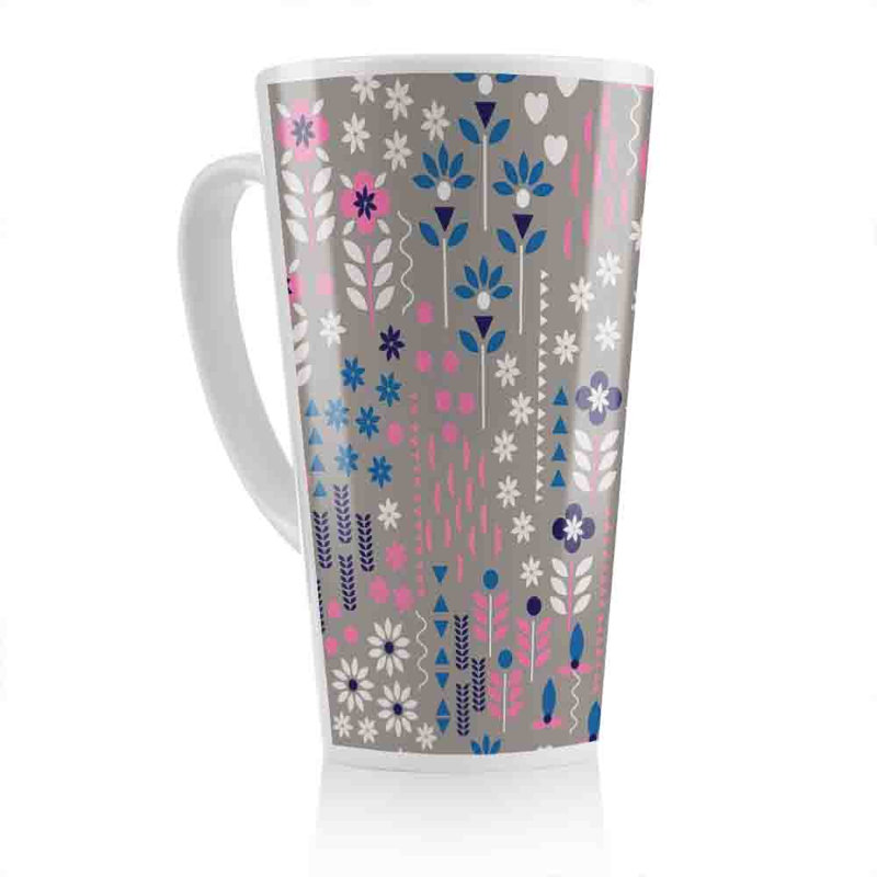 Selection Of Flowers In White Latte Mug